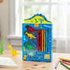 Kids’ dinosaur-themed stationery set with fun erasers shaped like T-Rex and other dinosaurs, perfect for school or gifts