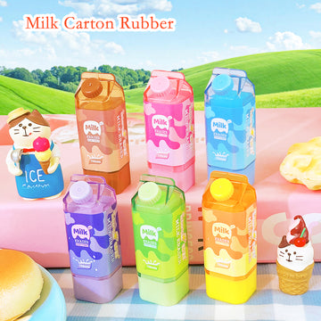 3D Milk Bottle Dust Free Eraser