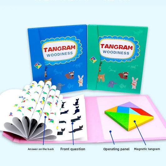 Magnetic Wooden Tangram Puzzle: Educational toy