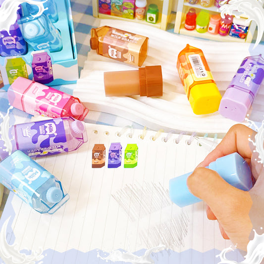 3D Milk Bottle Dust Free Eraser