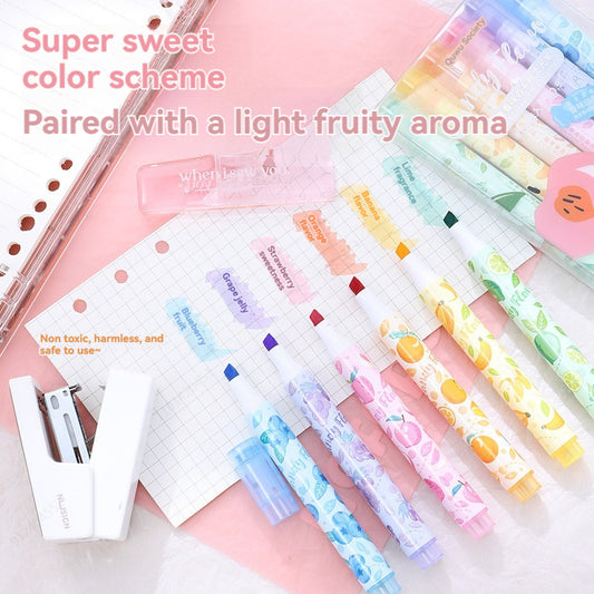 Fruit Scented Highlighters with Fun Stamps