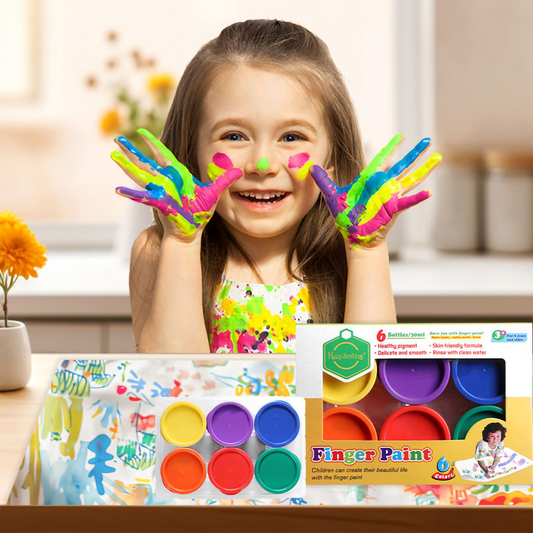 Safe & Washable Finger Paint Set – 6 For Toddlers/Kids