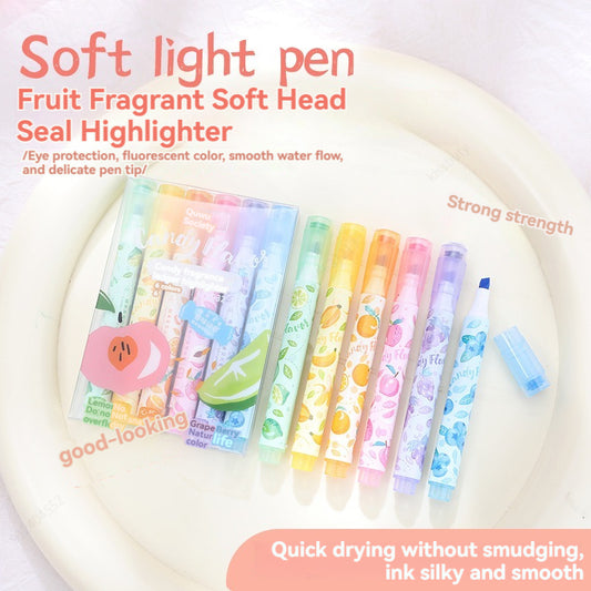 Fruit Scented Highlighters with Fun Stamps