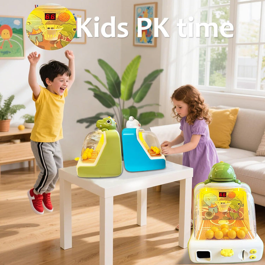 Kids Coin Operated Dinosaur Basketball Toy with Shooting Feature