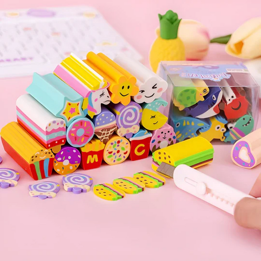 Creative Slice & Share Long Eraser Sets