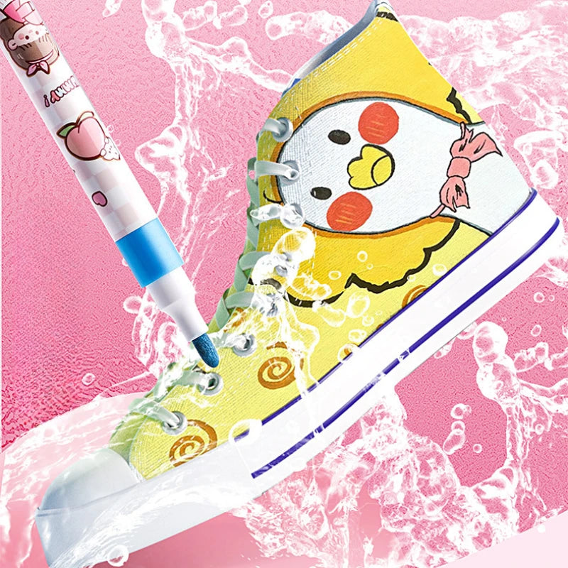 Waterproof watercolor acrylic marker pens – vibrant shades for art and crafts