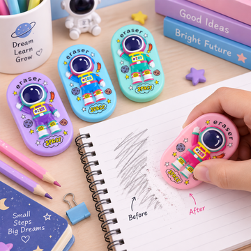 Space Astronaut Eraser - Cute 3D Cartoon Rubber Stationery for Kids