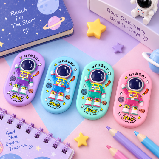 Space Astronaut Eraser - Cute 3D Cartoon Rubber Stationery for Kids