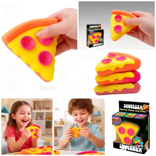 Squeezza Pizza Slice Squisy Toy | Squeezy Cheesy Stress Relief Fidget