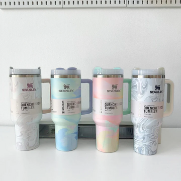Marble-Inspired Stanley 40 oz Quencher H2.0 | Perfect for Work & Outdoors
