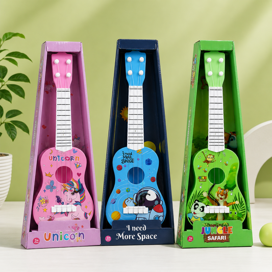 Kids 4-String Toy Guitar and Musical Instrument  for Little Musicians