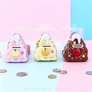 Sweet Cake Slice Metal Piggy Bank with Lock & Key