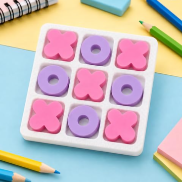 Tic Tac Toe Board Game Eraser Set