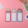 Three individually wrapped cartoon animal to-do list notepads with small wooden pencils attached, featuring a brown bear, a pink cat, and a panda.