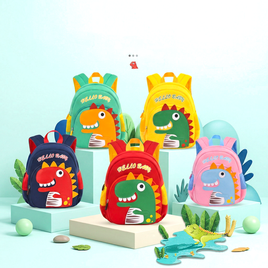 Funny Dino Kids School | Anti-Lost Daycare Kids Bag with Leash