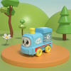 Cartoon Pull-String Engine Train Toy Car