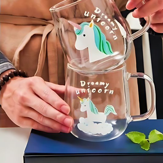 Dreamy Unicorn Transparent Glass Mug