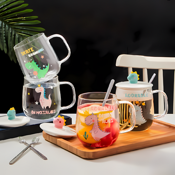 Dinosaur Transparent Glass Mug