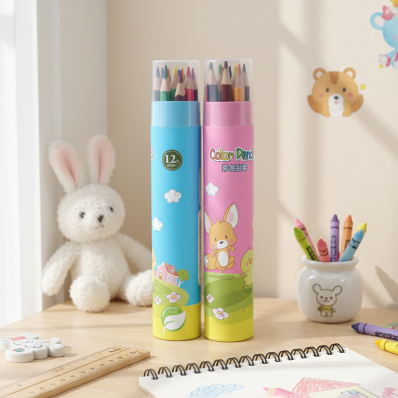 Color Pencil Set in Tube | 12 Shades | Return Gift for Kids