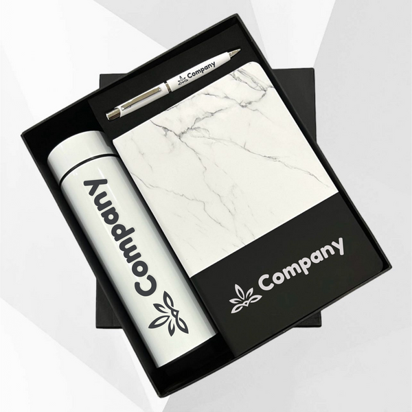Personalized Corporate Gift Set Temperature Bottle, Pen, and Diary f