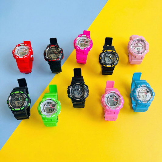 Kids Digital Sports Watch | Multi-Functional with LED Light & Alarm