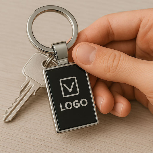 Sleek Rectangular Metal Keychain
