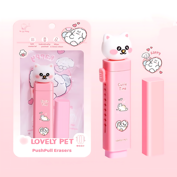 Lovely Cat Push Pull Sliding Eraser