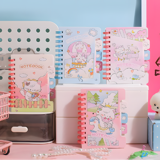 Cat Mini Notebook Spiral Binding Diary