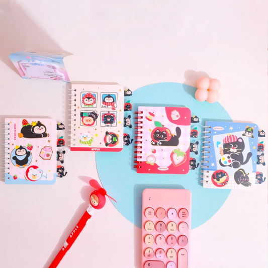 Apple Animals Mini Spiral Notebook | Aesthetic Spiral Journal