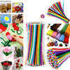 100 Pcs Multicolored Pipe Cleaners Set - Flexible Chenille Stems for DIY Arts & Crafts