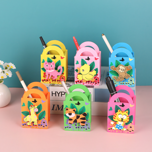 Wooden Bag-Shaped Pen Holder