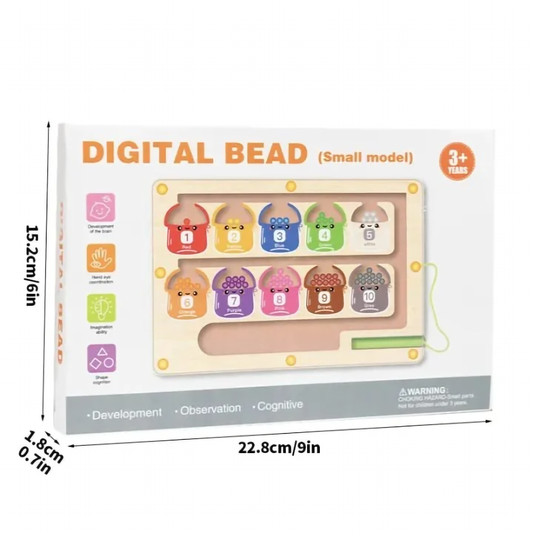 Wooden Magnetic Bead Color & Number Matching Maze | Educational Developmental Toy for Kids