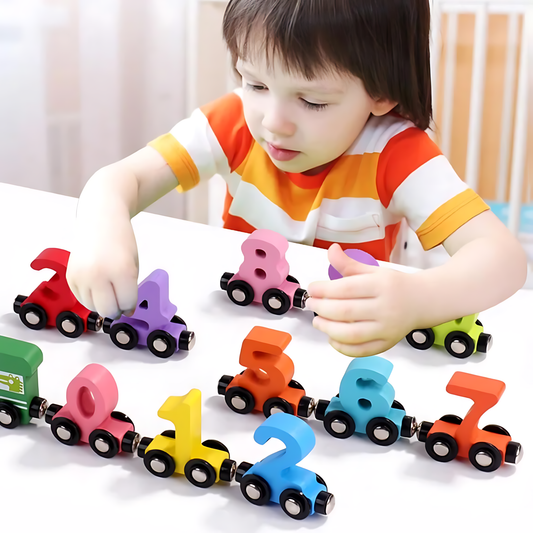 Wooden Magnetic Number Train Toy
