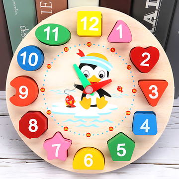 Wooden Shape Sorting Puzzle Clock