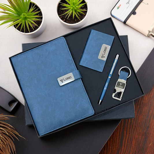 Timeless Elegance: Customize Corporate Gift Set - Diary, Card Holder, Pen, Keychain