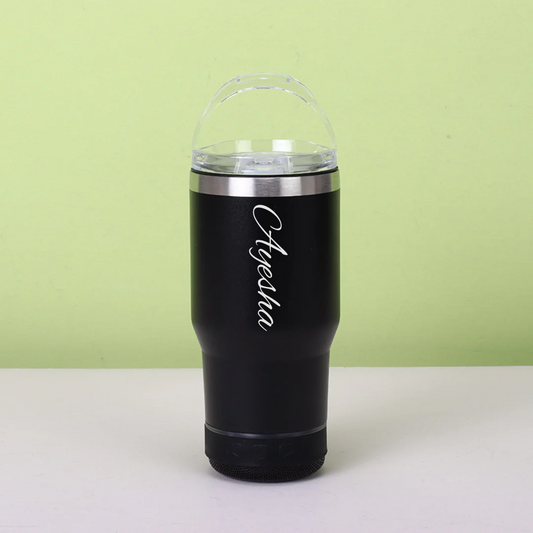 2-in-1 Stainless Steel Cup with Built-in Bluetooth Speaker