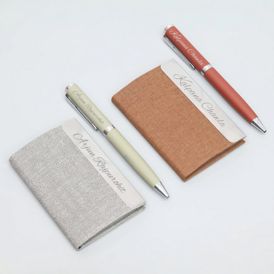 Customized Gift Set with Card Holder & Ball Pen