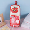 Yummy Aesthetic Grid Contrasting Color Small Pencil Case with Detachable Patch