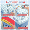 Yummy Aesthetic Grid Contrasting Color Small Pencil Case with Detachable Patch