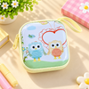 Cute Owl Square Tin Coin Pouch