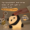 Rechargeable panda bedside light with 3 brightness modes and dimming control