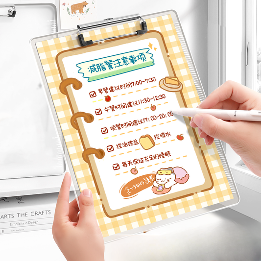 Capybara Exam Pad |Acrylic Clipboard with Ruler