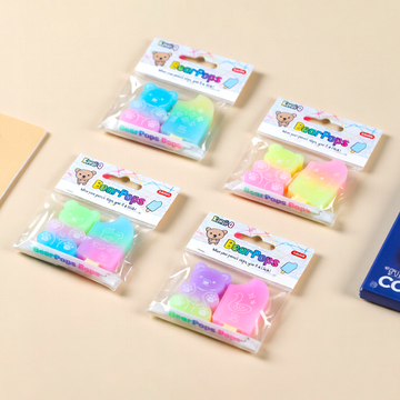 Adorable Bear & Popsicle Eraser Set