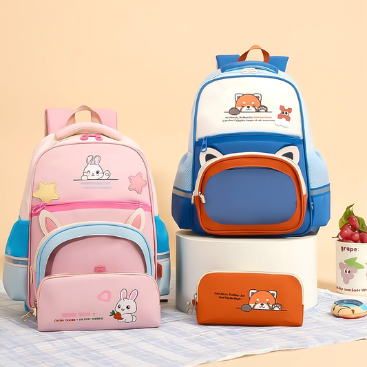 Giggle Grove Cute Animal Kids School Bag with Pencil Case