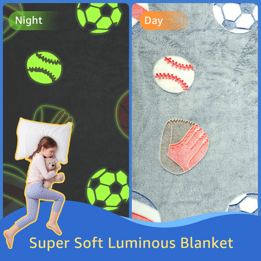 Blue Ball Magic Glow in the Dark Blanket