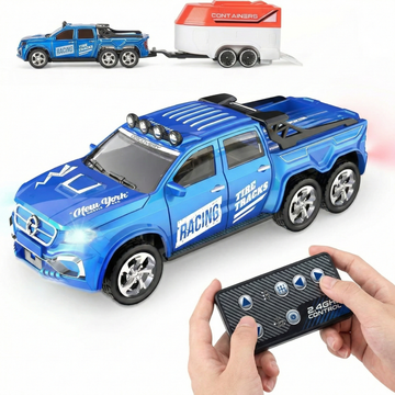 Mini Remote Control Alloy 1:64 RC Truck with Detachable Trailer
