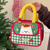 Cute Cartoon Thermal Insulated Lunch Bag With Front Pocket | Portable Canvas Picnic Tote for Kids & Adults