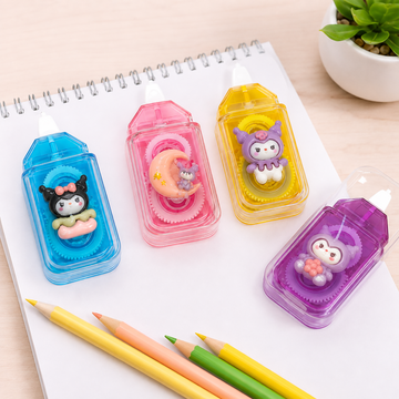 Aesthetic Sanrio-Style Correction Tape with 3D Character Design