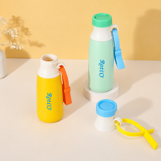 520ml Stainless Steel Insulated Milk Bottle with Silicone Strap