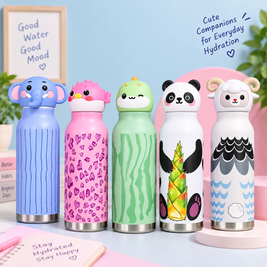 Kids' Cute Animal Head 316 Stainless Steel Vacuum Insulated Water Bottle